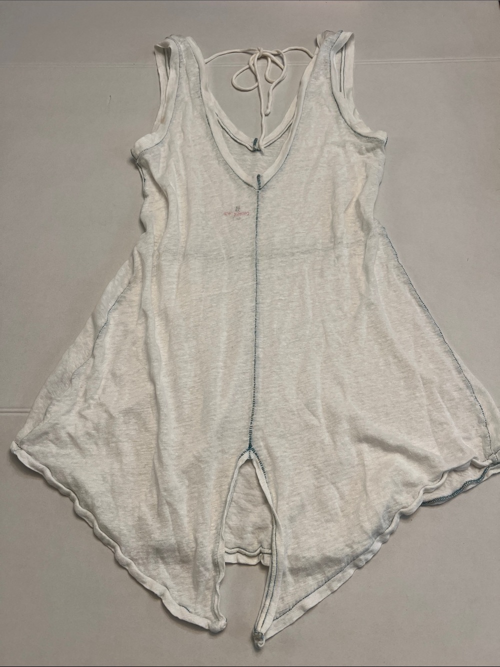 PETE & GRETA JOHNNY WAS WHITE LINEN BOHO TUNIC TOP SIZE SMALL - Picture 7 of 14